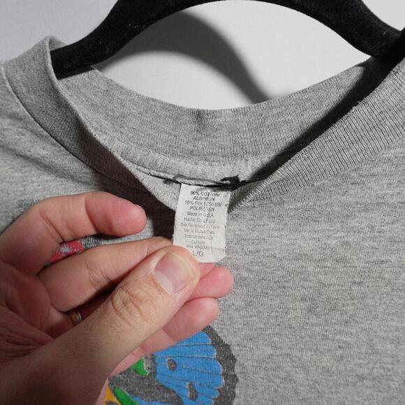 Rainbow Butterflies Alabama Gray T Shirt Tee Sz L Hippie Pride Retro Vintage? - Picture 3 of 7